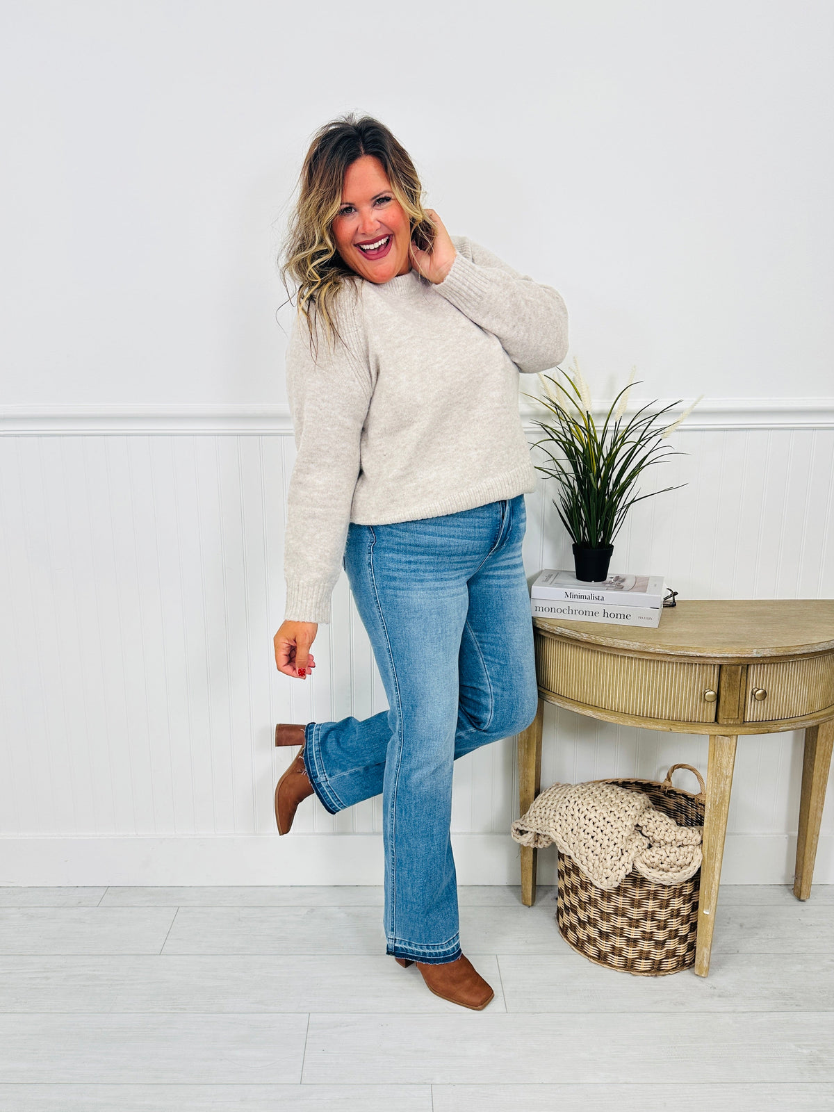 Shift In Seasons Tummy Control Slim Bootcut Jeans