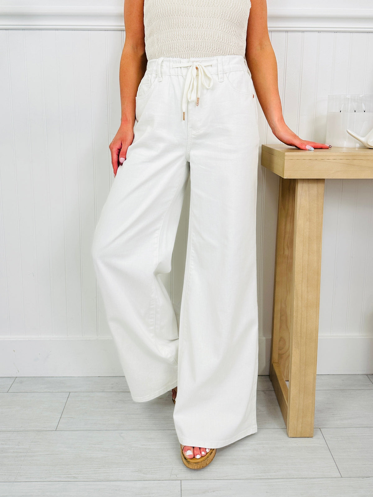 White As a Feather Palazzo Jeans
