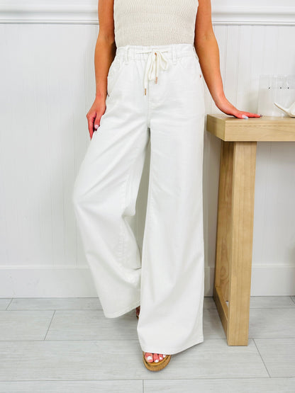 White As a Feather Palazzo Jeans