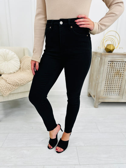 The Trifecta 3.0 Tummy Control And Butt Lifting Skinny Jeans in Black in REG/CURVY