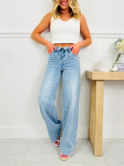 Right on Trend Retro Wide Leg Jeans