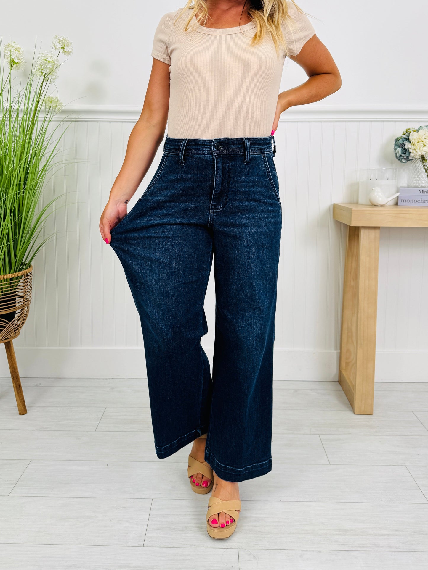 Timeless Touch Trouser Wide Leg Ankle Jeans