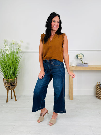 Set The Standard Tummy Control Ankle Wide Jeans