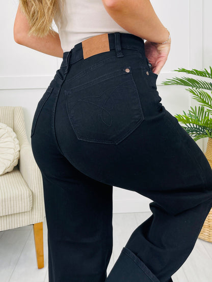 Midnight Moments Retro Wide Black Jeans