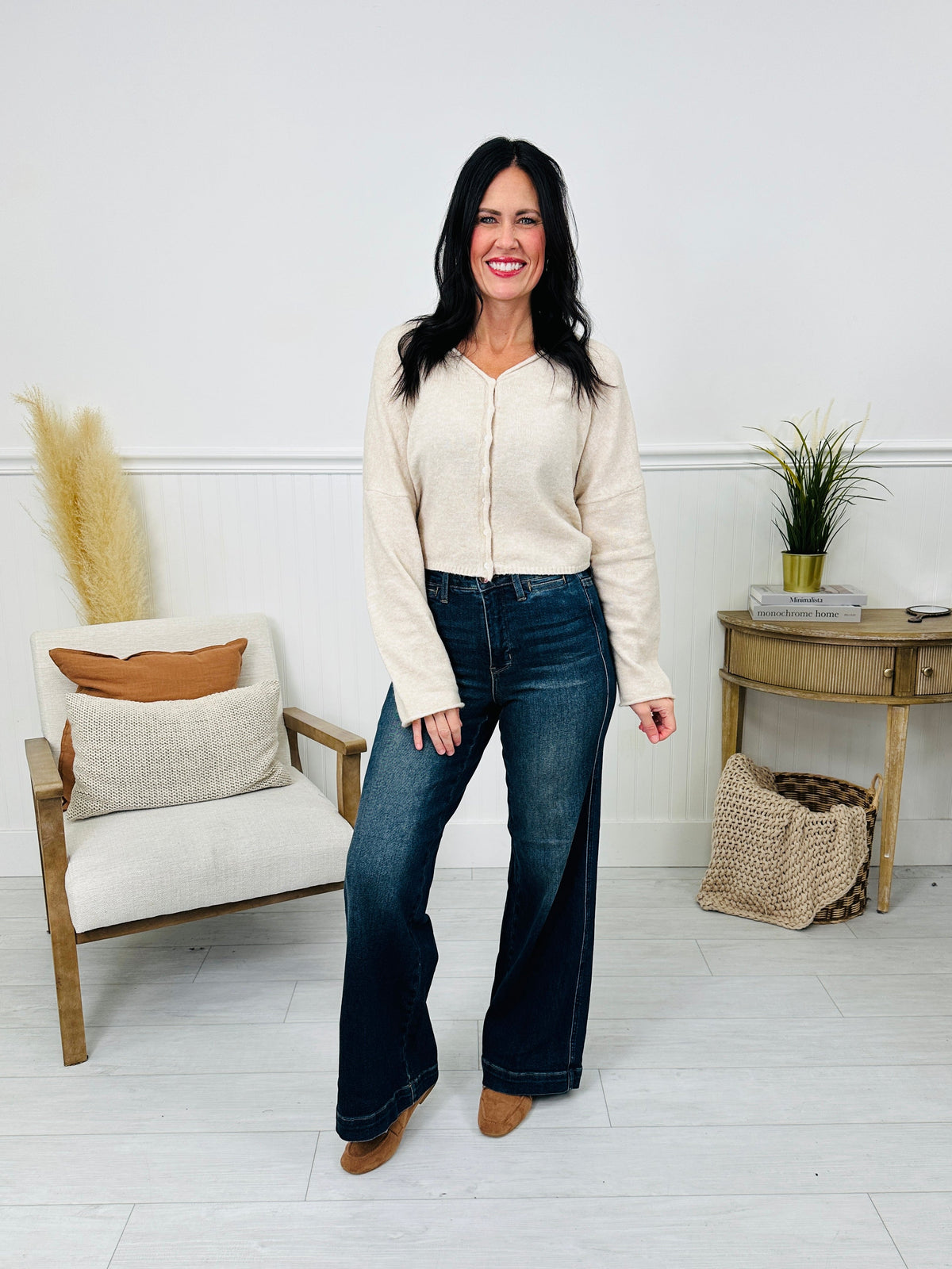 The One For Me Retro Wide Leg Jeans
