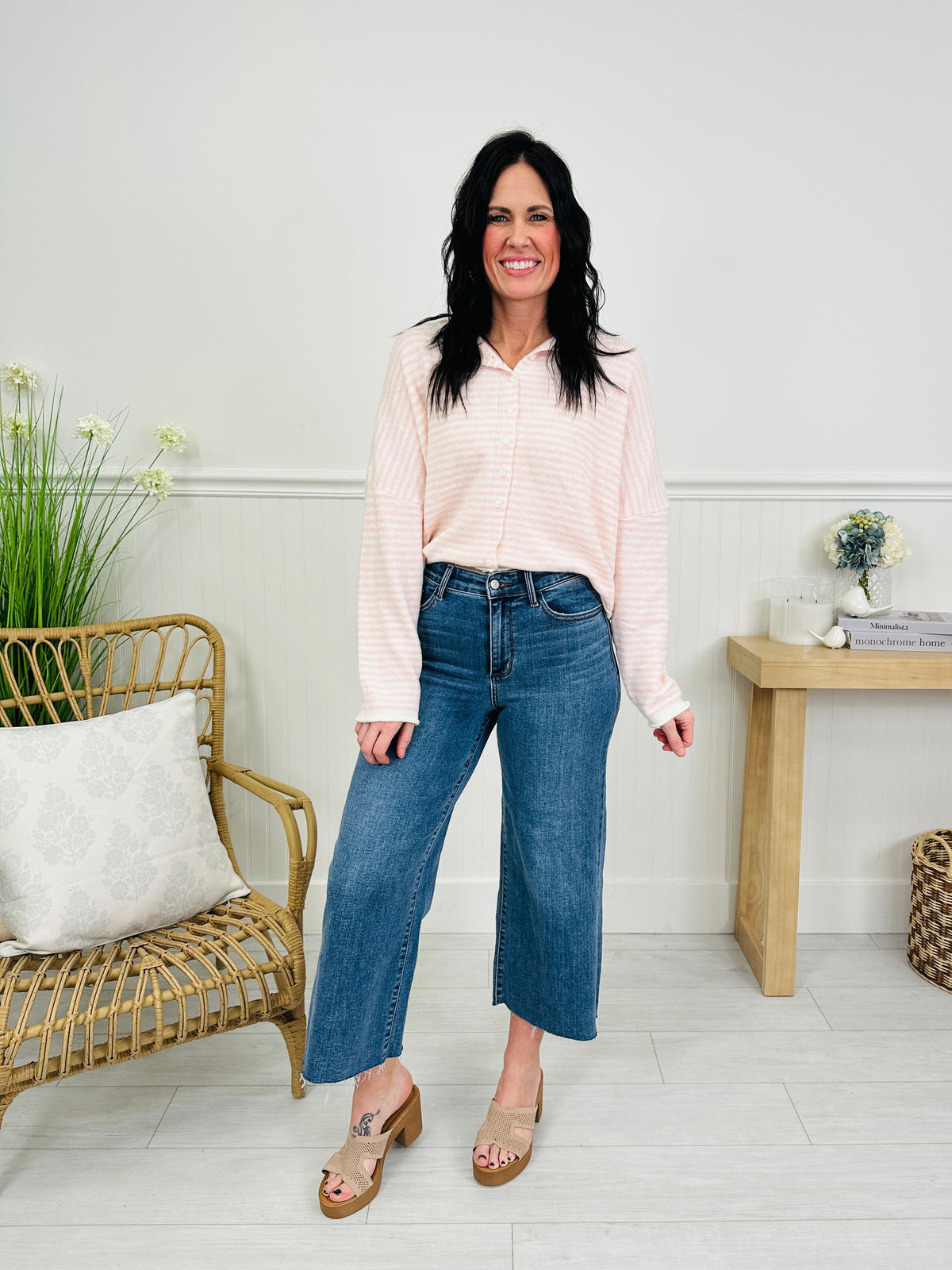 Fresh Start Wide Leg Cropped Jeans