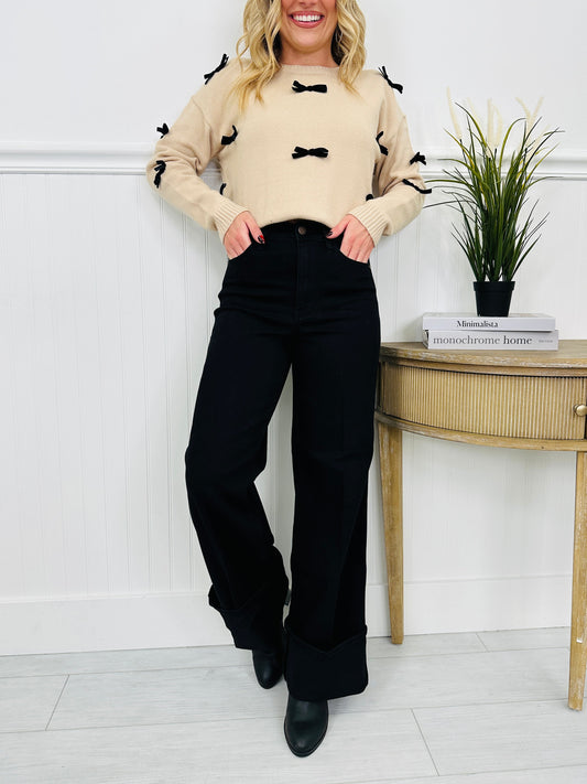 Midnight Moments Retro Wide Black Jeans