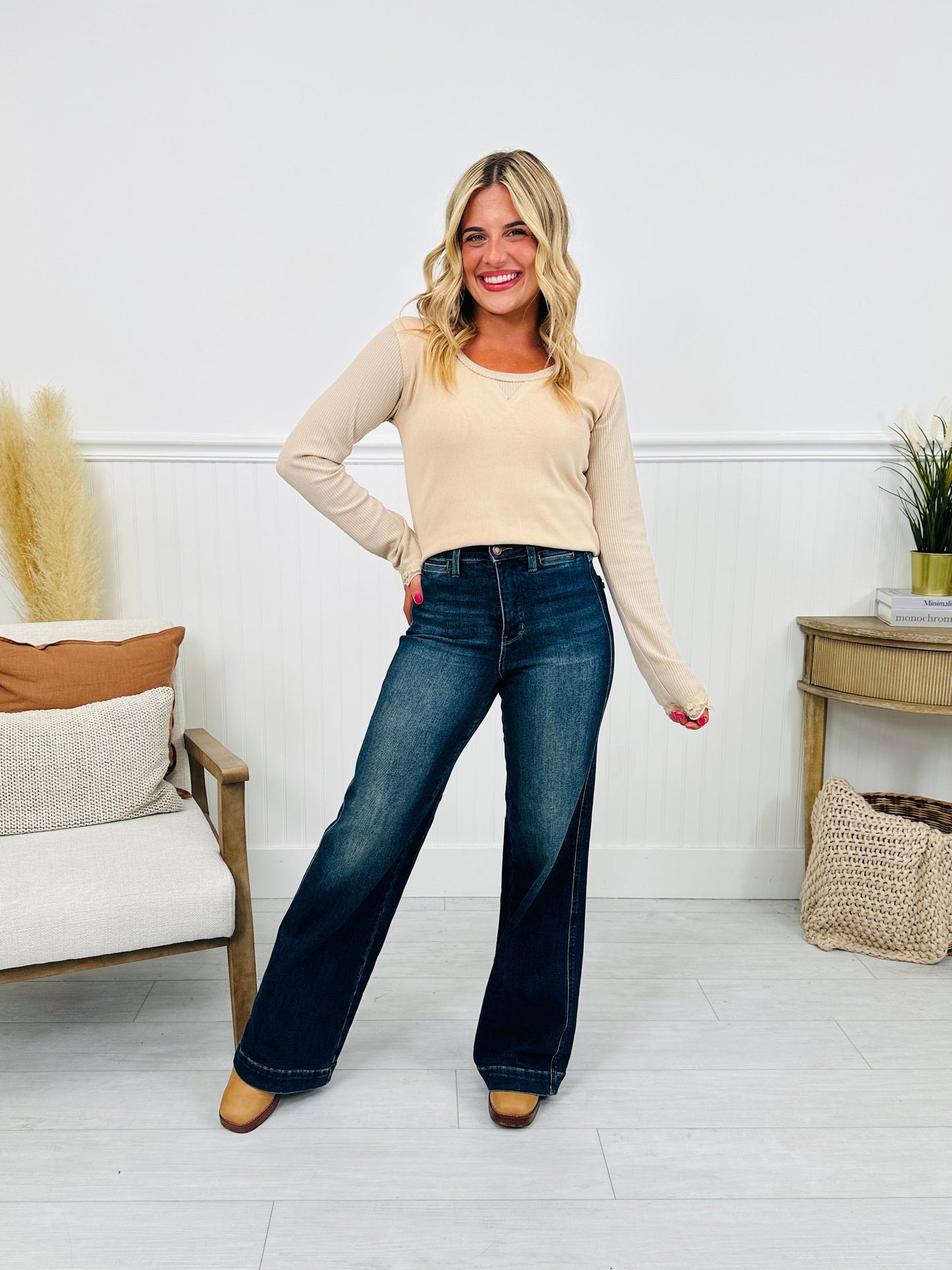 The One For Me Retro Wide Leg Jeans