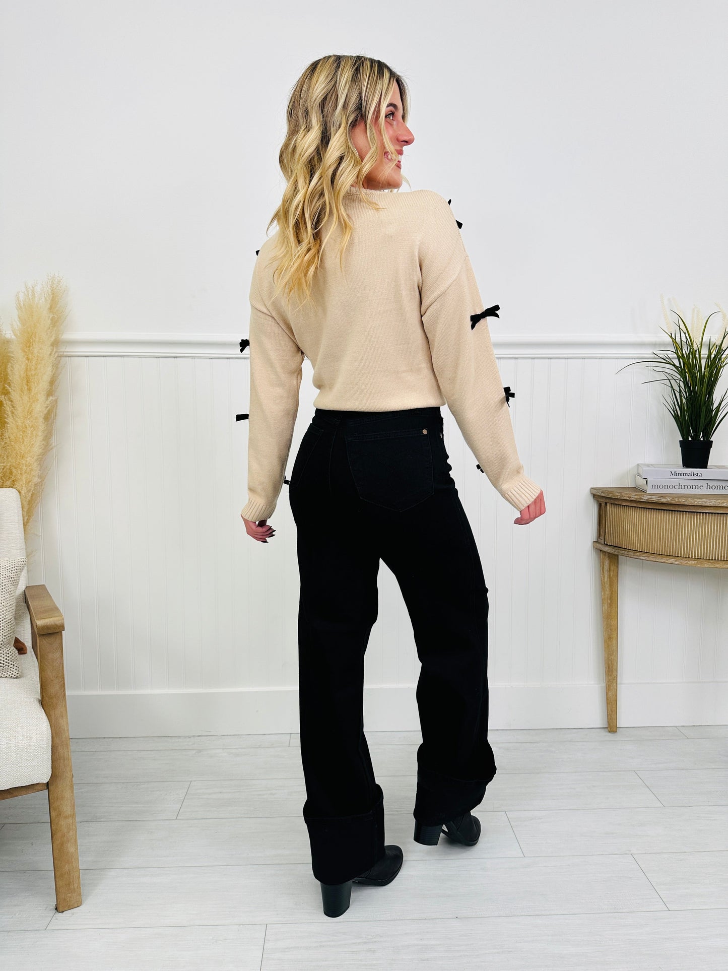 Midnight Moments Retro Wide Black Jeans