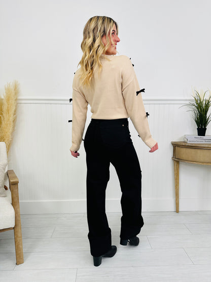 Midnight Moments Retro Wide Black Jeans