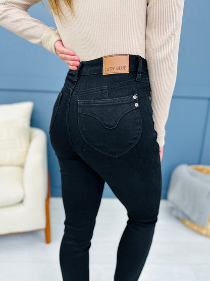 The Trifecta 3.0 Tummy Control And Butt Lifting Skinny Jeans in Black in REG/CURVY