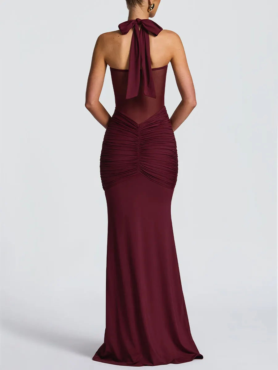 Chic mesh patchwork slim dress