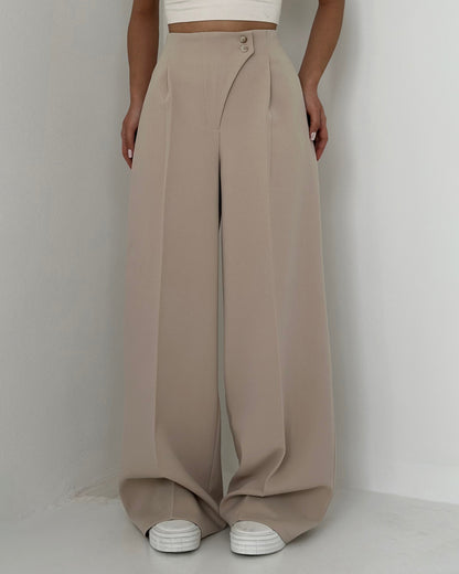 Design Button All-match Pants