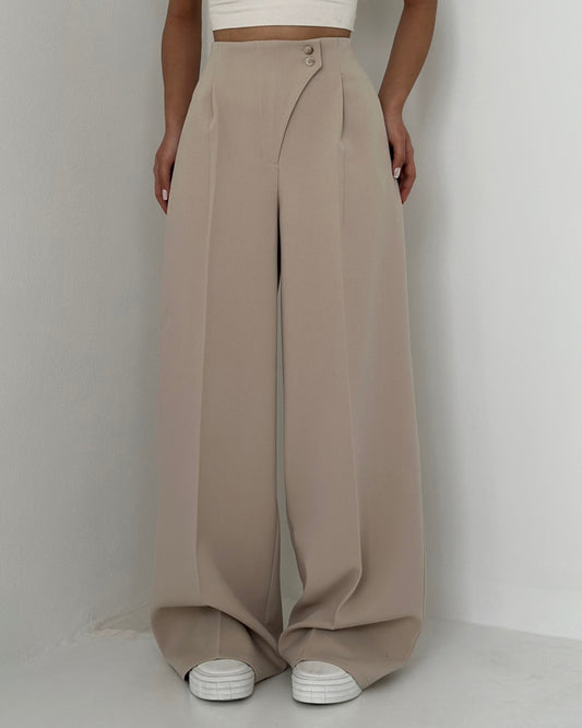 Design Button All-match Pants
