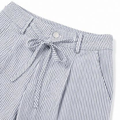 ⚡FINAL SALE⚡- Women's  Striped With Pockets Black Baggy Low Rise Wide Leg Pants