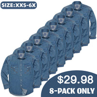 Washed Indigo Blue 8PK