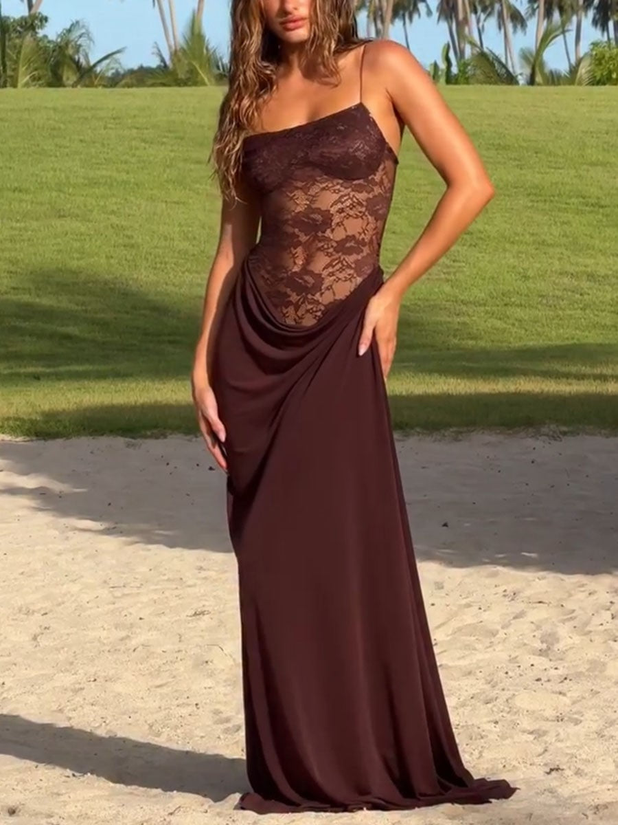 Sexy Lace Suspender Party Dress