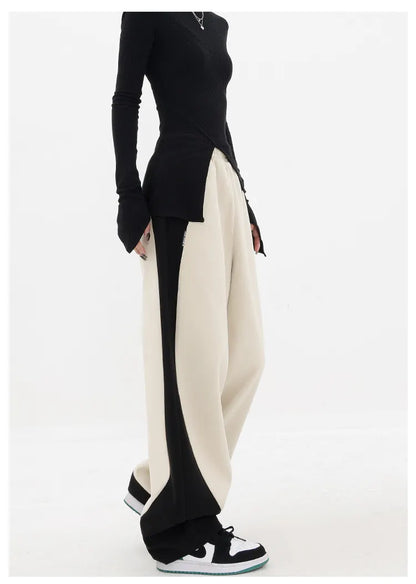 Loose Fabric Patchwork Sports Pants