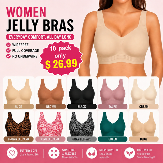 ⌛Limited-Time Offer - Women Jelly Bras Wirefree Full Coverage No Underwire
