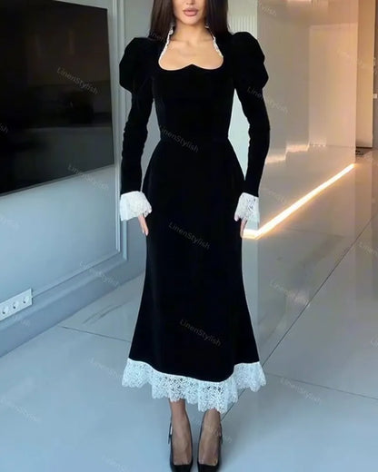 Fashion Lace Stitching Dress